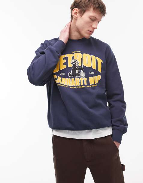 Carhartt WIP - Underground - Sweatshirt met print in marineblauw - view 1