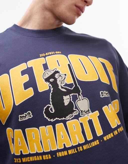 Carhartt WIP - Underground - Sweatshirt met print in marineblauw, 3 van 4