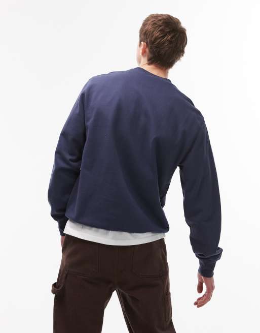 Carhartt WIP - Underground - Sweatshirt met print in marineblauw, 4 van 4