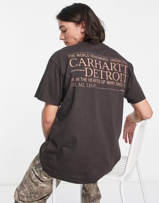 Carhartt WIP undisputed t-shirt in brown - ASOS Price Checker