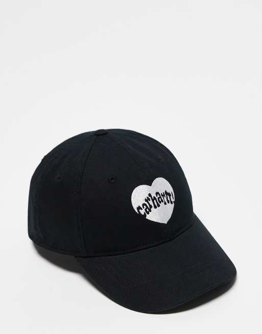 Carhartt WIP unisex Amour heart print cap in black