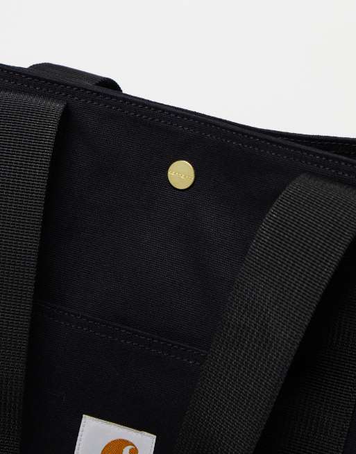 Carhartt WIP unisex canvas tote bag in black, 3 of 4
