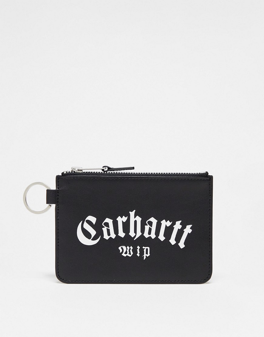 Carhartt WIP unisex onyx zip wallet in black
