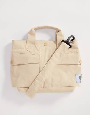 Carhartt WIP unisex pocket cross body bag in beige-Neutral