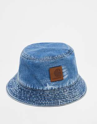 Carhartt WIP Carhartt WIP unisex stamp print denim bucket hat in blue