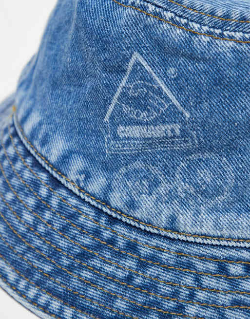 Carhartt WIP unisex stamp print denim bucket hat in blue | ASOS