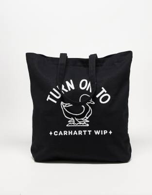 Carhartt WIP - Unisex-Tragetasche in Schwarz mit Stempel-Print