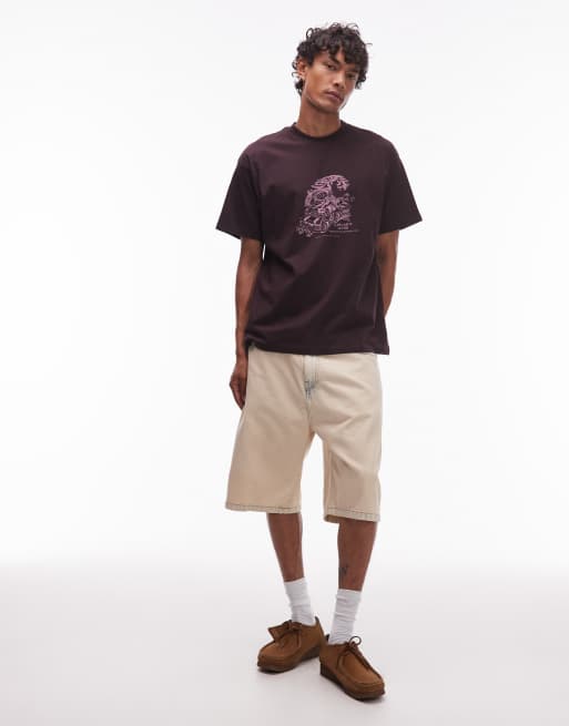 Carhartt WIP – Unit – Brązowy luźny T-shirt z nadrukiem, 2 z 5