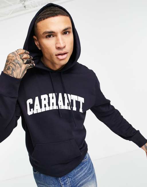 Carhartt WIP university script hoodie in navy | ASOS