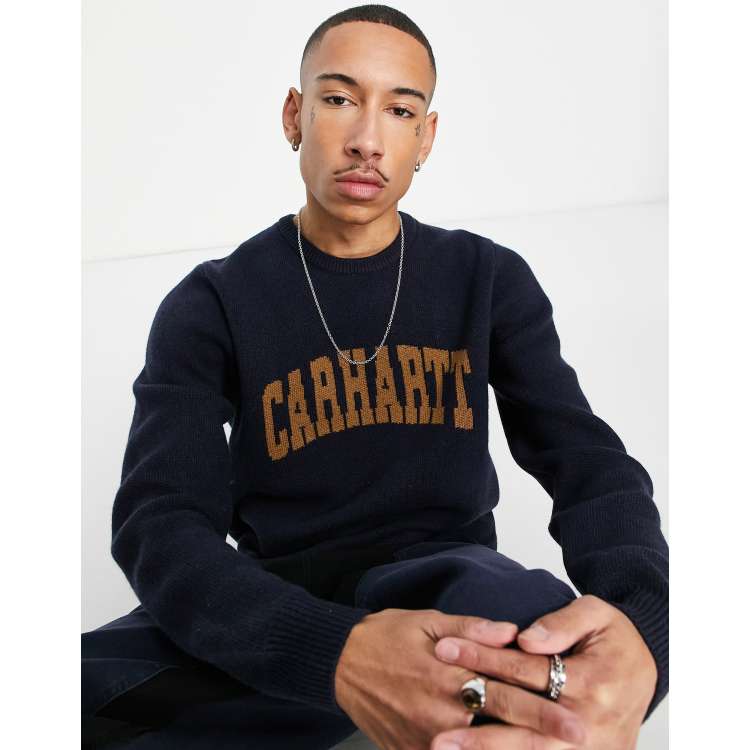 Carhartt WIP university script jumper in navy ASOS