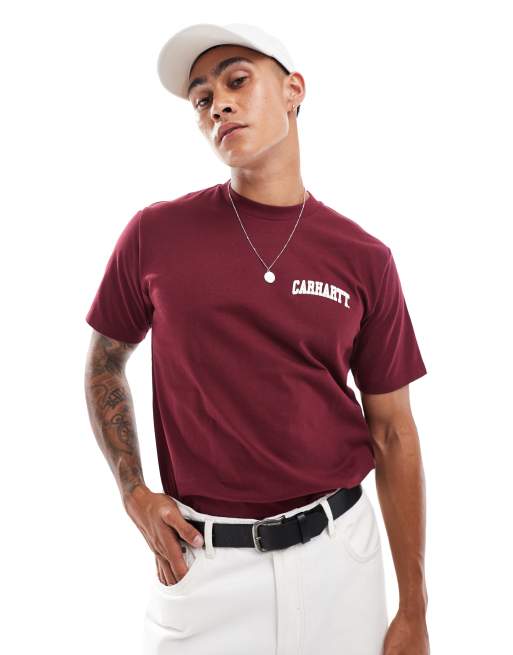 Carhartt WIP - University Script - T-shirt bordeaux