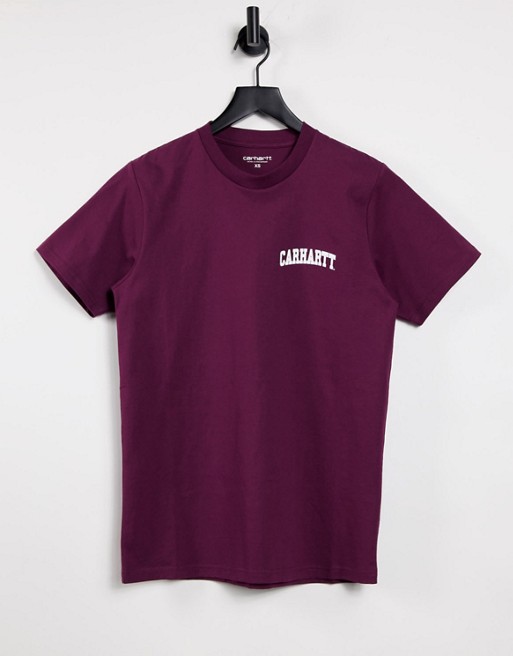Carhartt WIP university logo t-shirt in burgundy
