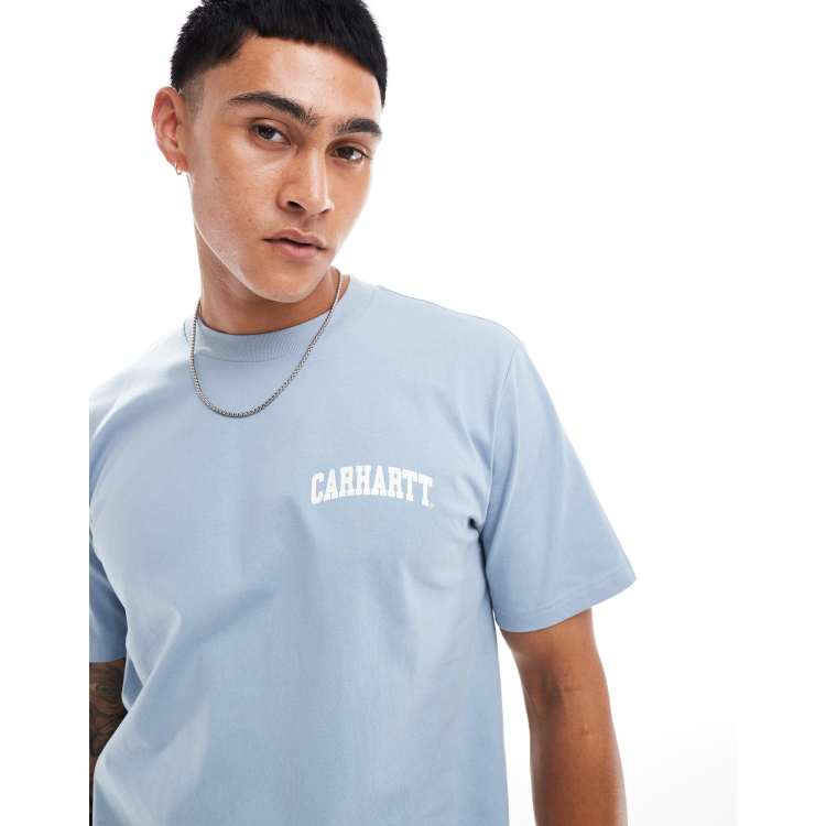 Tシャツ・カットソー CARHARTT WIP 'Label Script' T-shirt Blue Tシャツ・カットソー CARHARTT WIP 'Label Script' T-shirt Blue