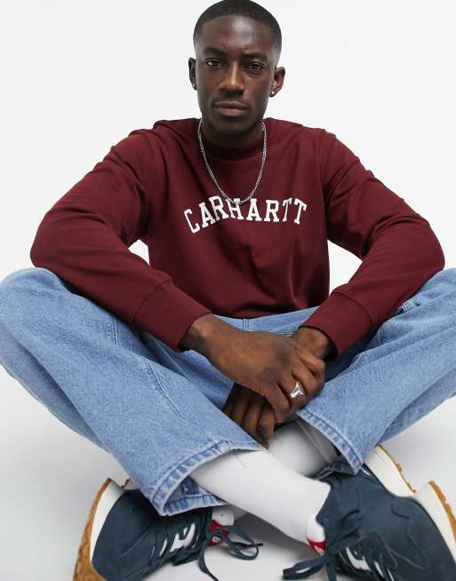 Carhartt WIP university sweat in red ASOS