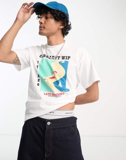 Carhartt WIP – Vacanze – T-Shirt in Weiß