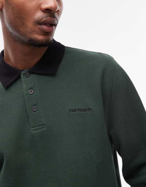 Carhartt WIP Vance rugby long sleeve shirt in khaki, 2 of 4