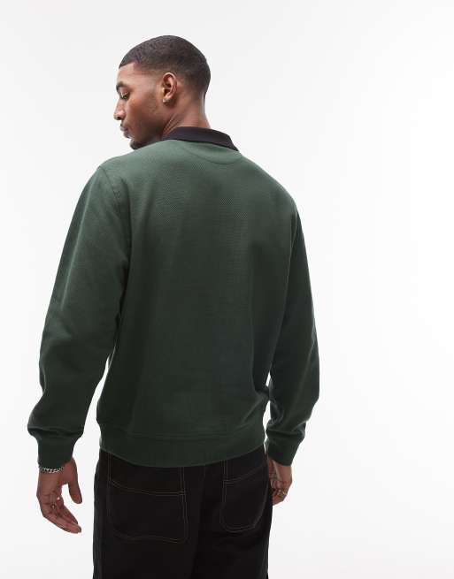 Carhartt WIP Vance rugby long sleeve shirt in khaki, 4 of 4
