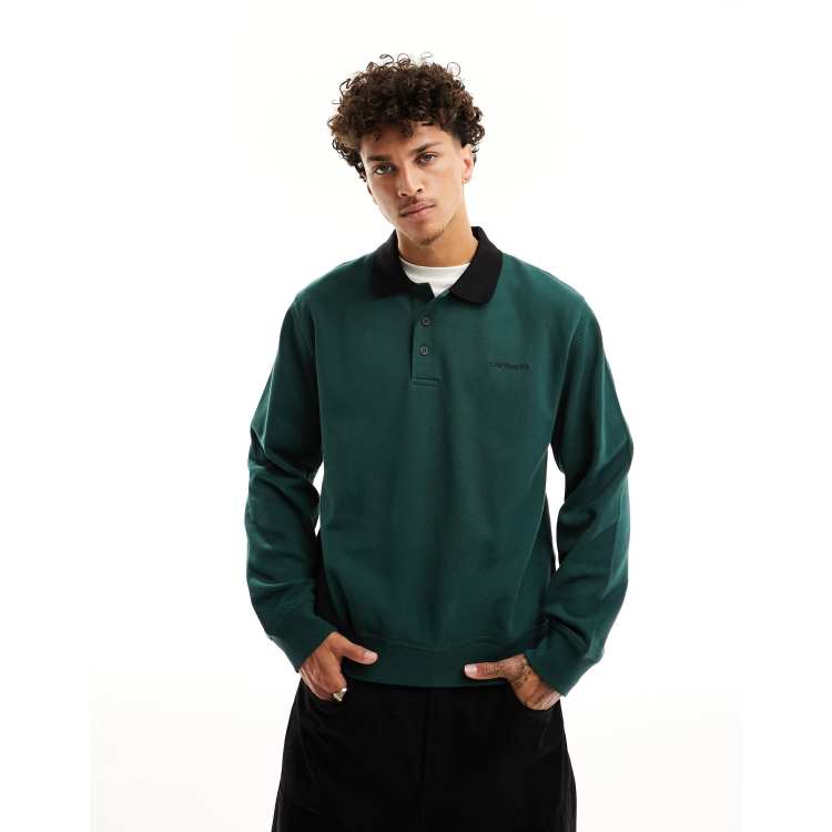 Carhartt WIP vance rugby sweatshirt in green | ASOS