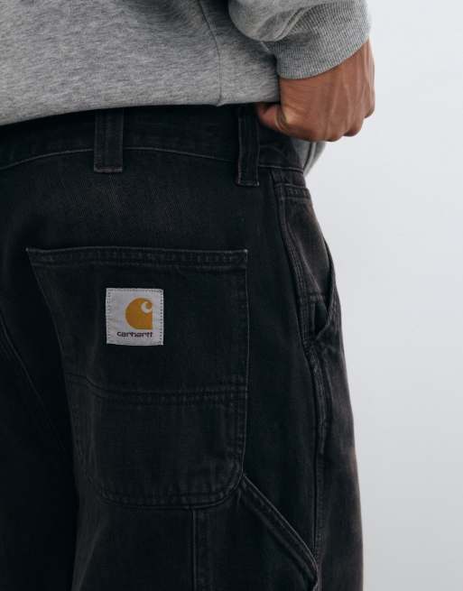 Carhartt WIP - Vaqueros de corte recto holgado OG Single Knee en lavado negro desgastado, 2 de 5
