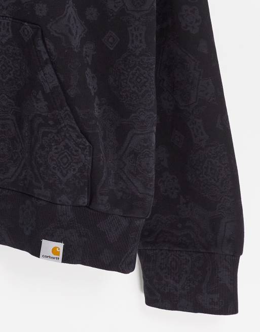 Carhartt WIP - Verde - Felpa con cappuccio e stampa cachemire nera, 3 di 4