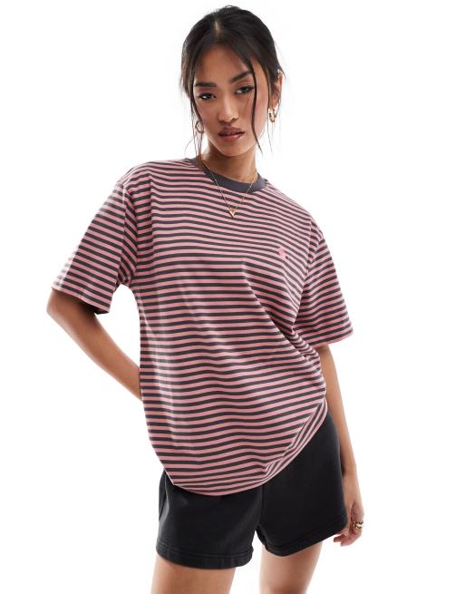 Carhartt WIP - Verner - Gestreept T-shirt in roze multi