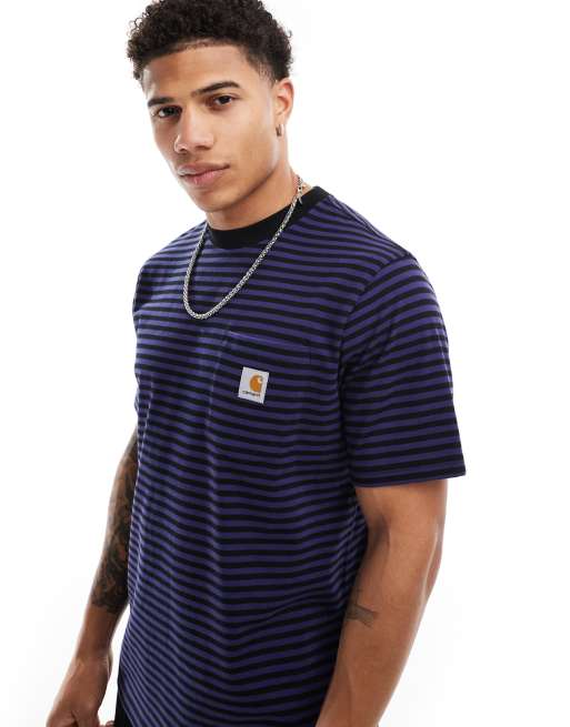 Carhartt WIP – Verner – Lilarandig t-shirt med ficka