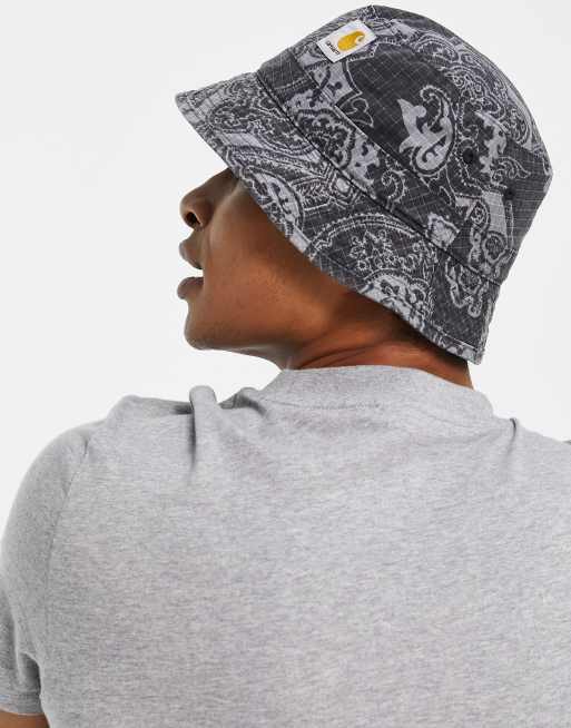Carhartt WIP - Verse - Cappello da pescatore nero con stampa cachemire, 3 di 4