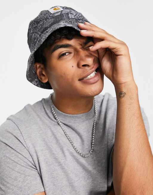 Carhartt WIP - Verse - Cappello da pescatore nero con stampa cachemire, 4 di 4