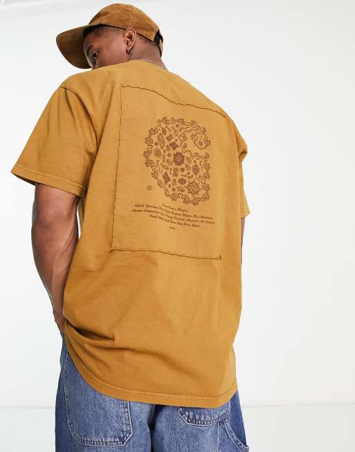 Carhartt WIP - Verse - Gyldenbrun T-shirt med mærke med patchwork-design, 2 af 4