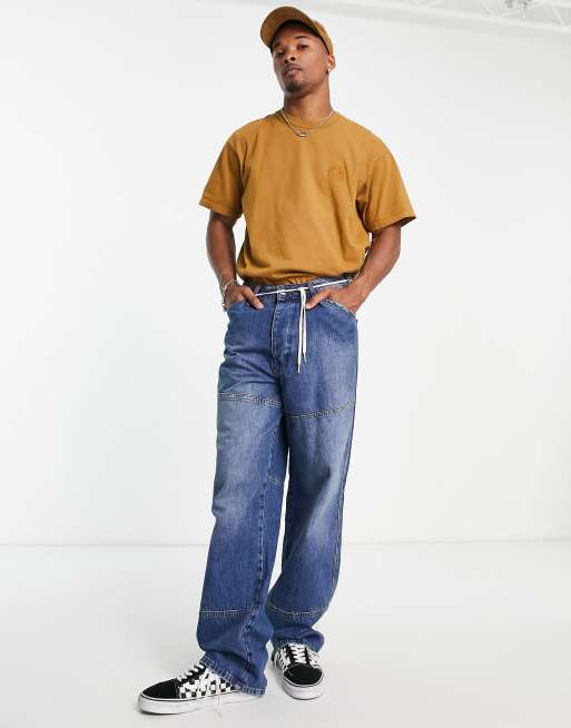 Carhartt WIP - Verse - Gyldenbrun T-shirt med mærke med patchwork-design, 4 af 4