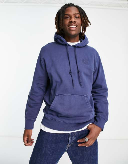 Carhartt WIP – Verse – Niebieska bluza z kapturem i wstawką we wzór paisley