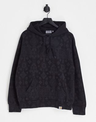 Carhartt WIP verse paisley hoodie in black