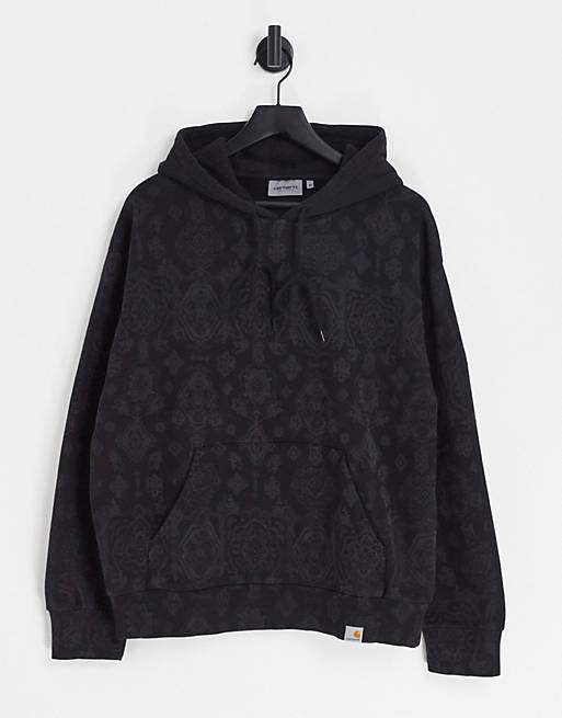 Carhartt WIP verse paisley hoodie in black | ASOS