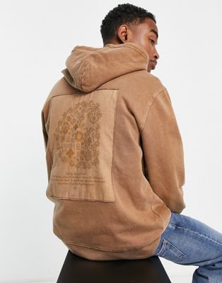 Carhartt WIP verse paisley patch hoodie in tan