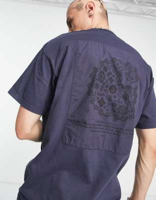 Carhartt WIP Verse paisley patch t-shirt in blue - ASOS Price Checker