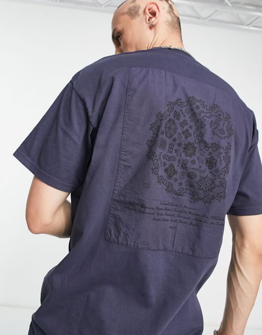 Carhartt WIP verse paisley patch t-shirt in blue | ASOS