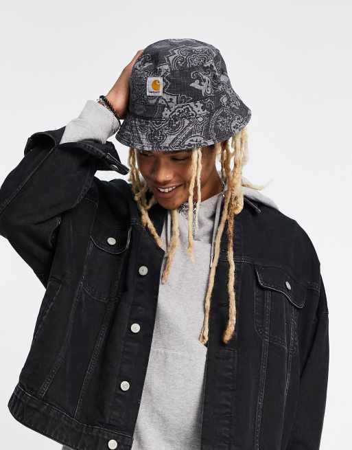 Carhartt WIP verse paisley print bucket hat in black