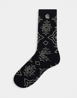 Carhartt WIP verse paisley print socks in black