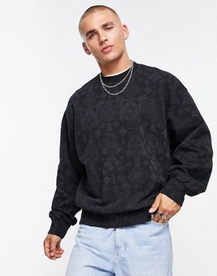 Carhartt WIP verse paisley sweatshirt in black