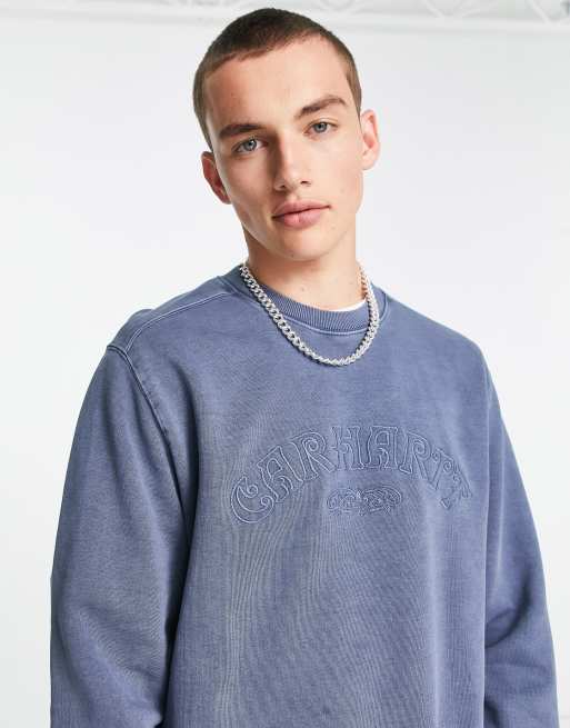 Carhartt WIP – Verse – Sweatshirt in Blau mit gesticktem Schriftzug