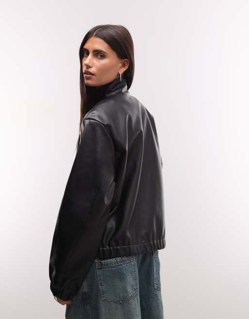 Carhartt WIP veste en faux cuir à col cheminée noire, 4 de 4