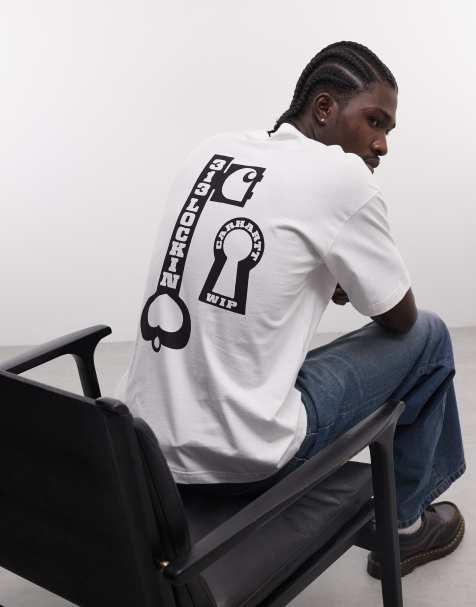 Carhartt WIP - Vestige Lock - Hvid T-shirt med print på ryggen - view 1