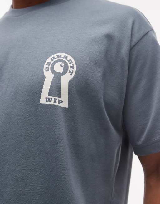 Carhartt WIP vestige lock print t-shirt in slate blue, 5 of 5