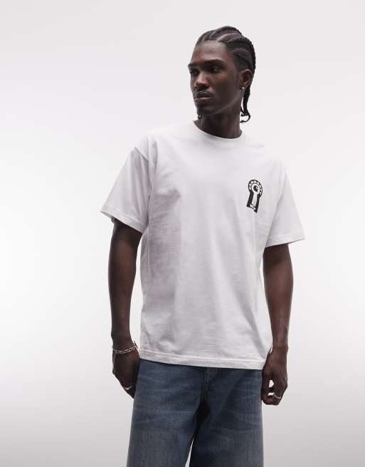 Carhartt WIP - Vestige - T-shirt avec imprimé serrure au dos - Blanc, 4 de 5