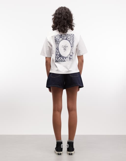 Carhartt WIP vestige t-shirt with back print in white, 4 of 4