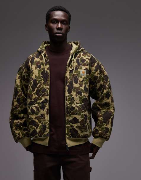 Carhartt WIP – Vista – Pikowana bluza oversize z kapturem na zamek we wzór moro - view 1