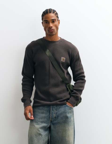Carhartt WIP Vista waffle langærmet T-shirt i vasket brun - view 1