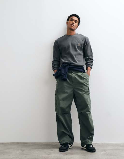 Carhartt WIP Vista waffle long sleeve t-shirt in grey, 2 of 5