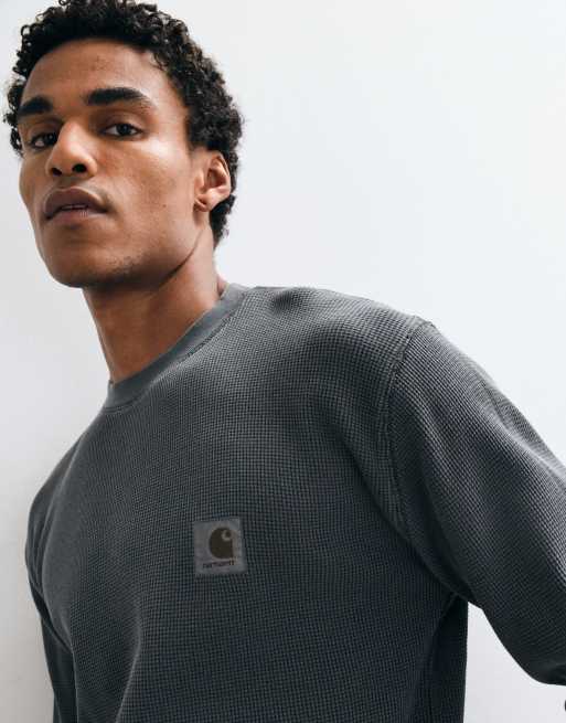 Carhartt WIP Vista waffle long sleeve t-shirt in grey, 3 of 5