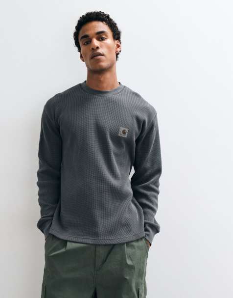 Carhartt WIP Vista waffle long sleeve t-shirt in washed black - view 1